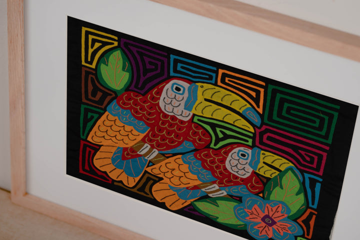 Fantasy Red Yellow And Orange Two Toucan Bird Mola