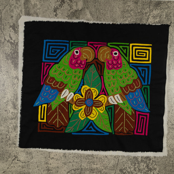 Fantasy Green And Pink Two Parrot Bird Mola