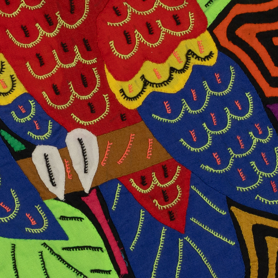 Fantasy Red Blue And Yellow Two Parrot Mola