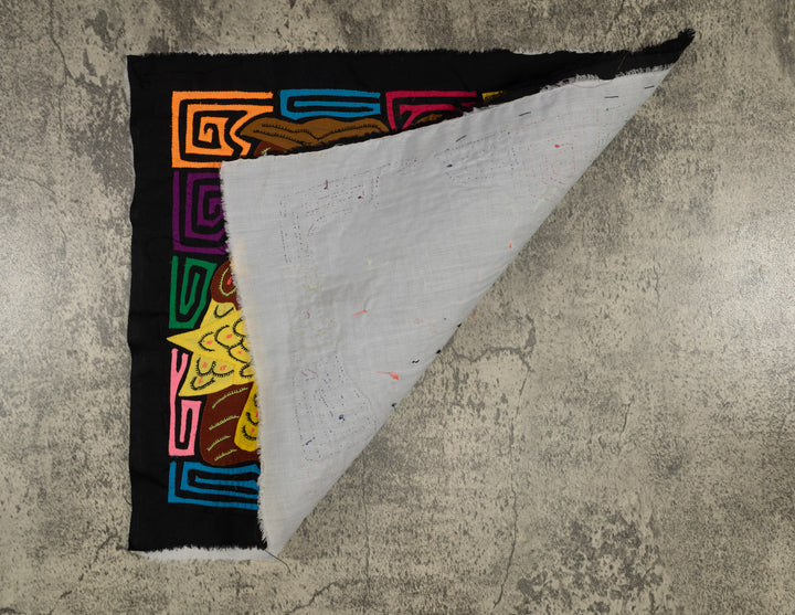 Panama Owls Surrounded by Jungle Flowers Mola