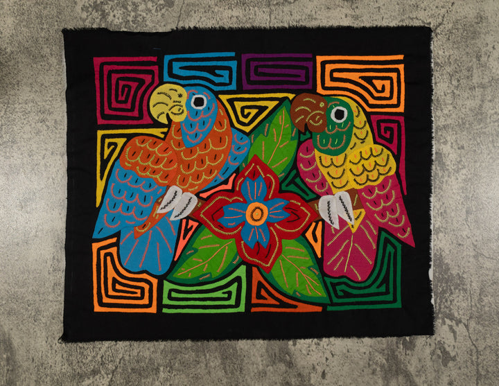 Fantasy Orange Blue And Yellow Two Parrot Bird Mola