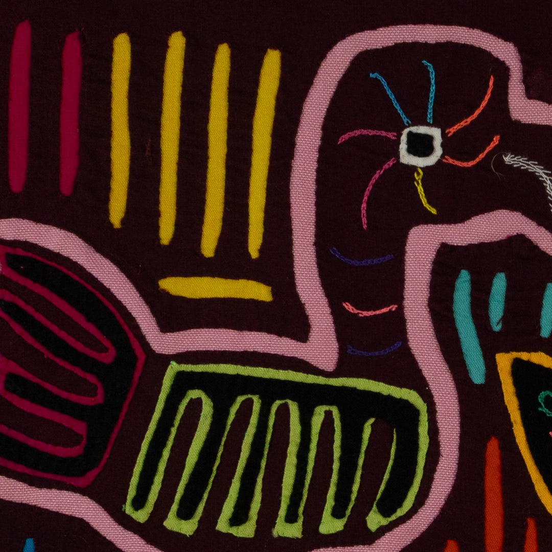 Burgundy And Pink Jungle Bird On Wheels Mola