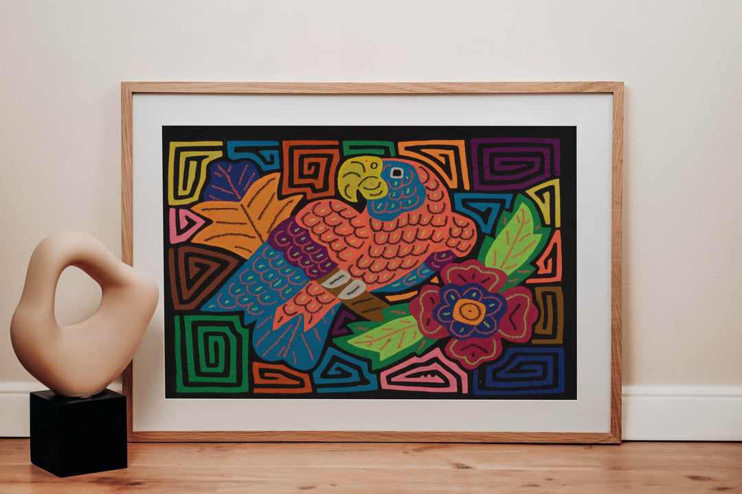 Fantasy Orange And Blue Parrot Bird Mola (Copy)