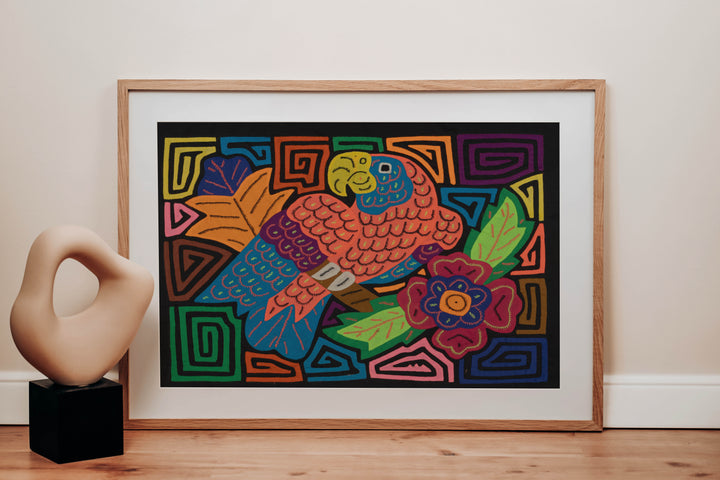 Fantasy Orange And Blue Parrot Bird Mola (Copy)