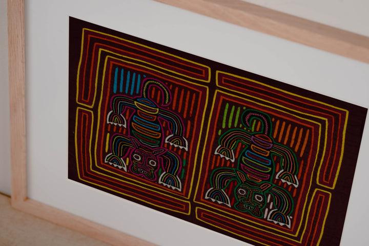 Traditional Red Orange And Yellow Rainforest Cat Mola