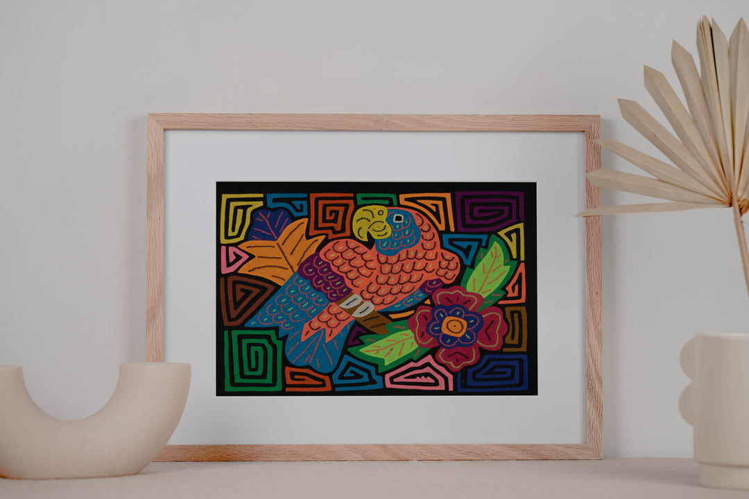 Fantasy Orange And Blue Parrot Bird Mola (Copy)