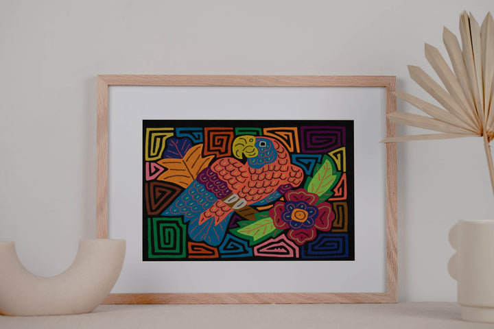 Fantasy Orange And Blue Parrot Bird Mola (Copy)