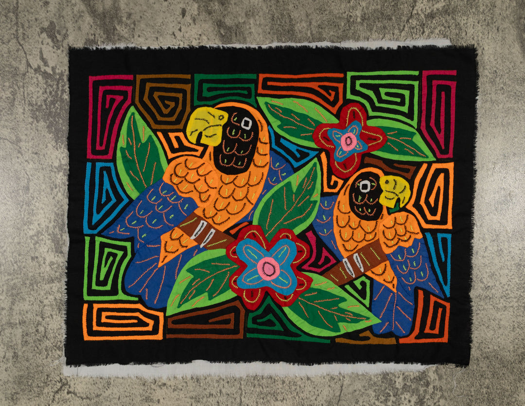 Fantasy Orange And Blue Two Parrot Bird Mola