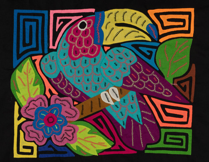 Fantasy Purple And Blue Toucan Parrot Bird Mola