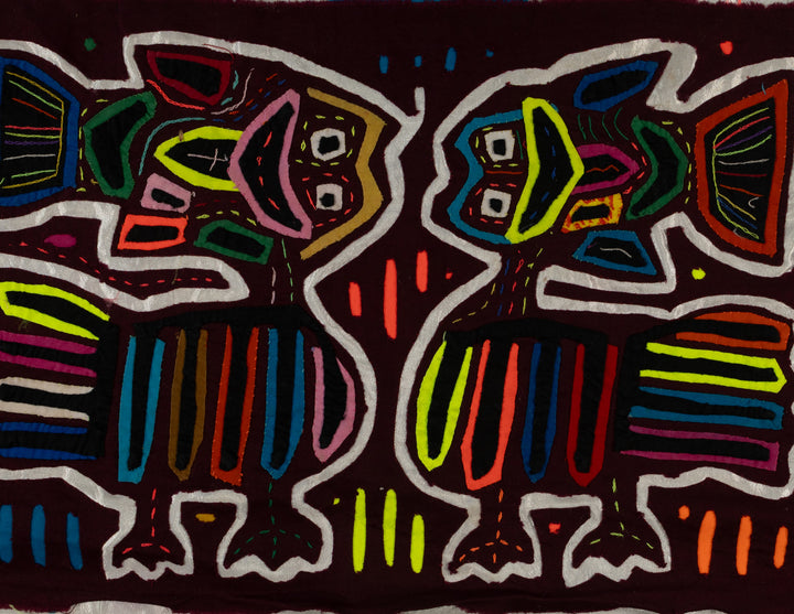 Burgundy And Silver Fish Head Mola