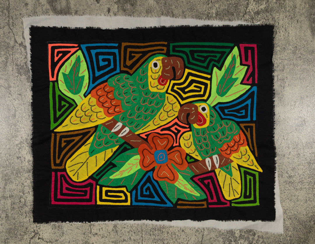 Fantasy Green And Yellow Two Parrot Mola