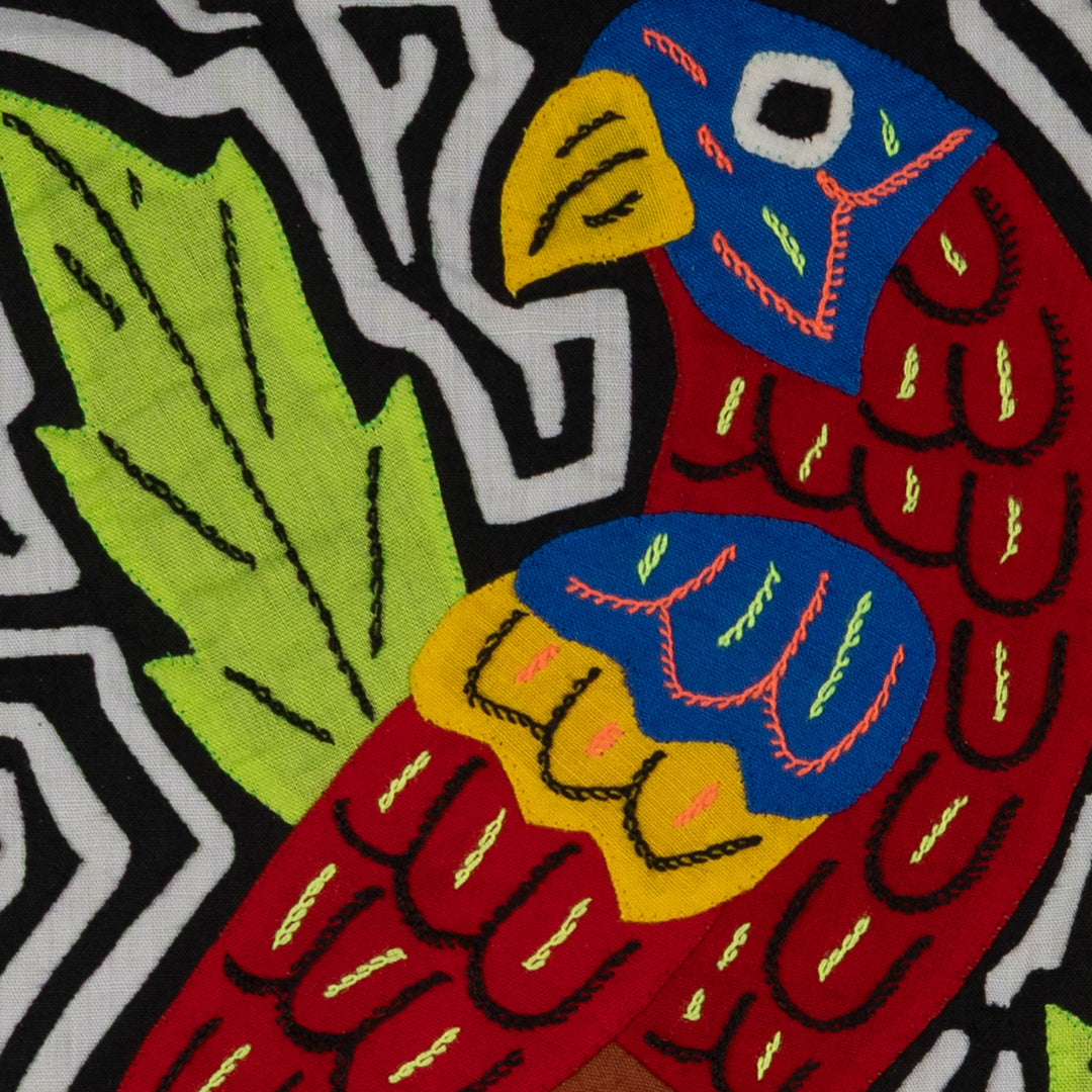 Fantasy Red Black And White Two Parrot Bird Mola