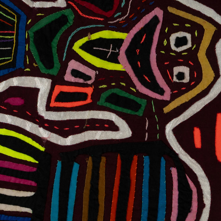 Burgundy And Silver Fish Head Mola