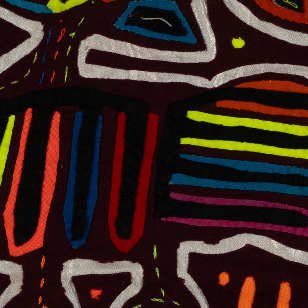 Burgundy And Silver Fish Head Mola