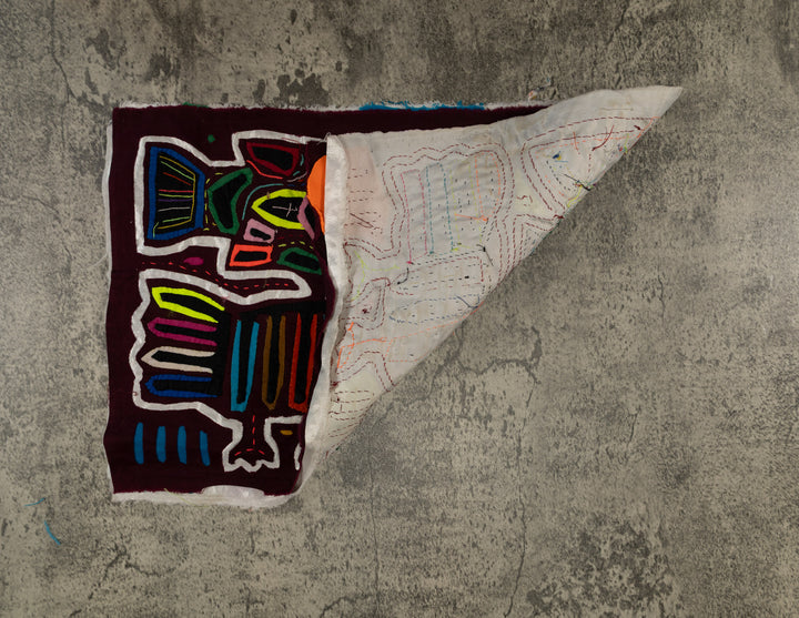 Burgundy And Silver Fish Head Mola