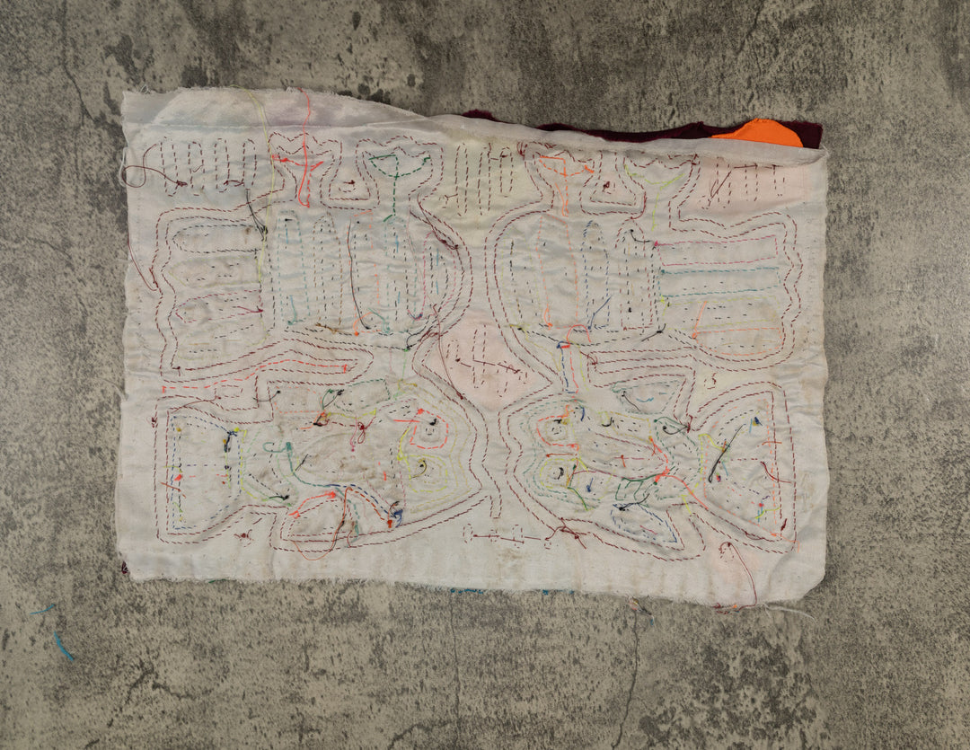 Burgundy And Silver Fish Head Mola