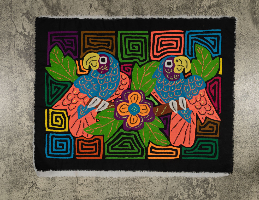 Fantasy Orange And Blue Two Parrot Bird Mola