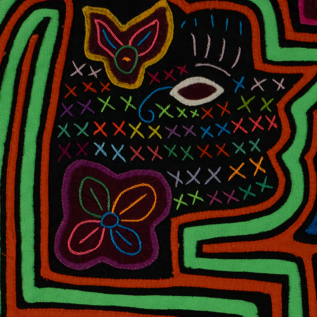 Orange And Green Twin Sister Mola