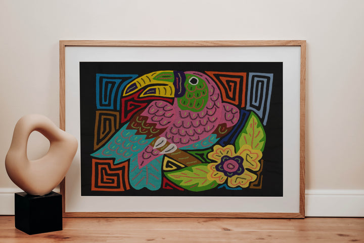 Fantasy Pink Blue And Yellow Toucan Bird Mola