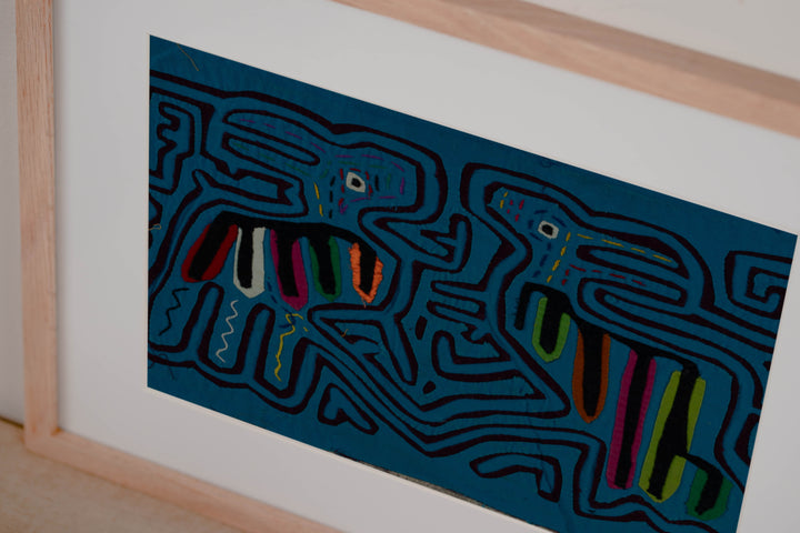 Dark Rich Blue Toucan Bird Mola