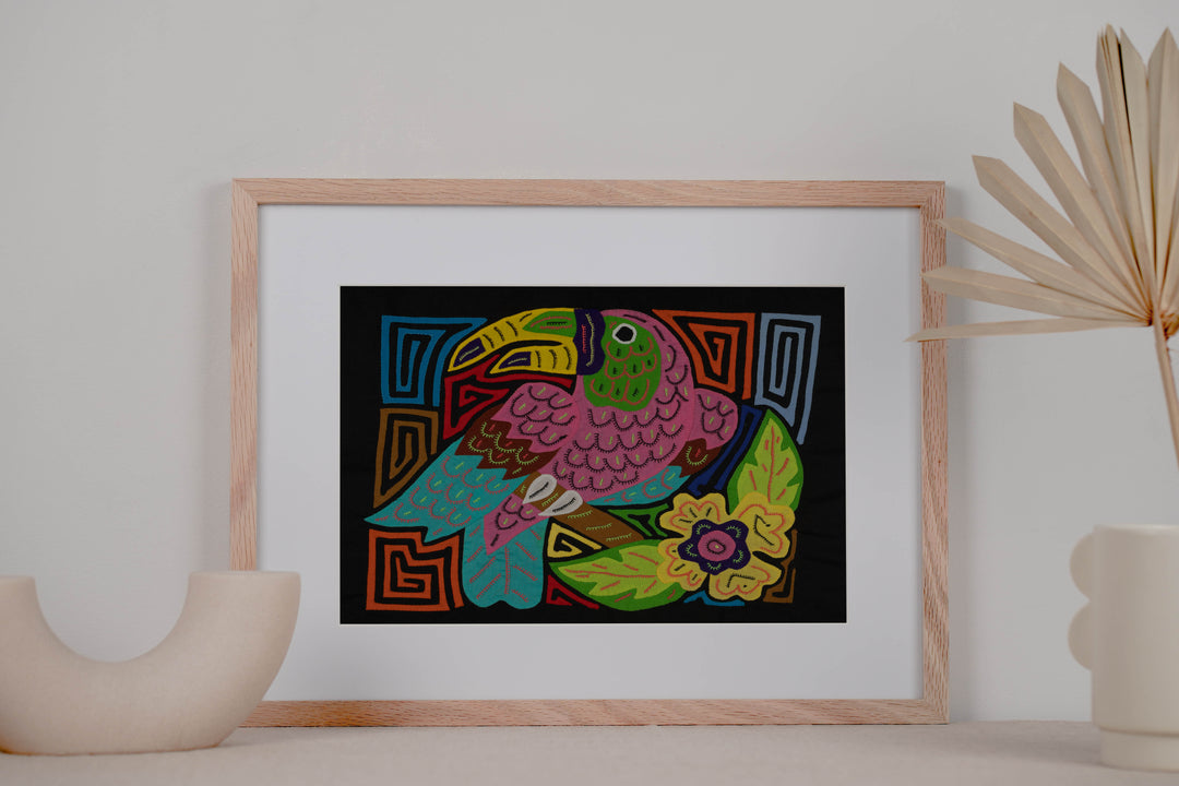 Fantasy Pink Blue And Yellow Toucan Bird Mola