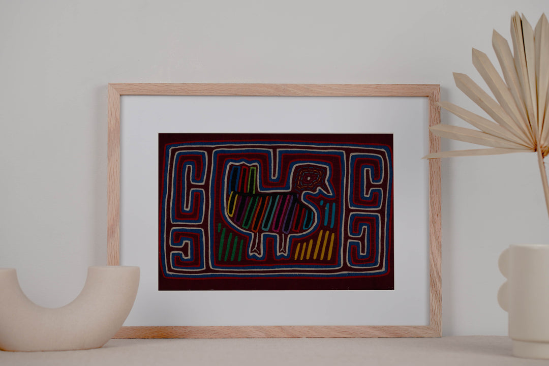 Classic Maroon Blue And White Duck Mola