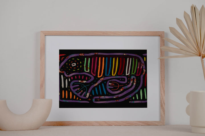 Vintage Black And Purple Gecko Mola