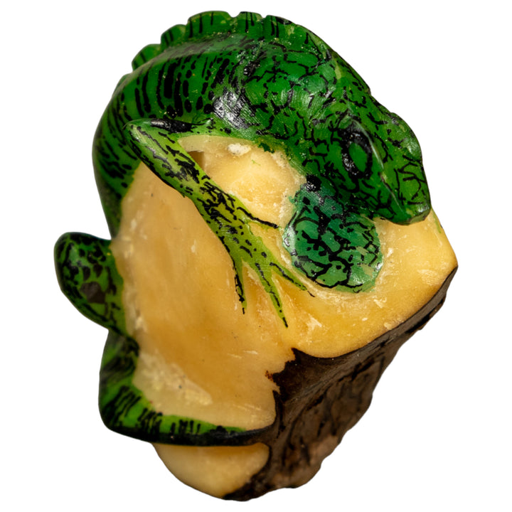 Green Iguana Lizard Tagua Nut Carving