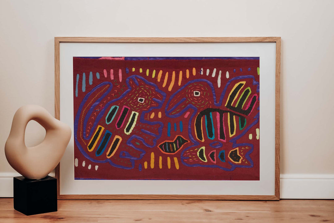 Burgundy And Blue Weird Jungle Conversation Mola