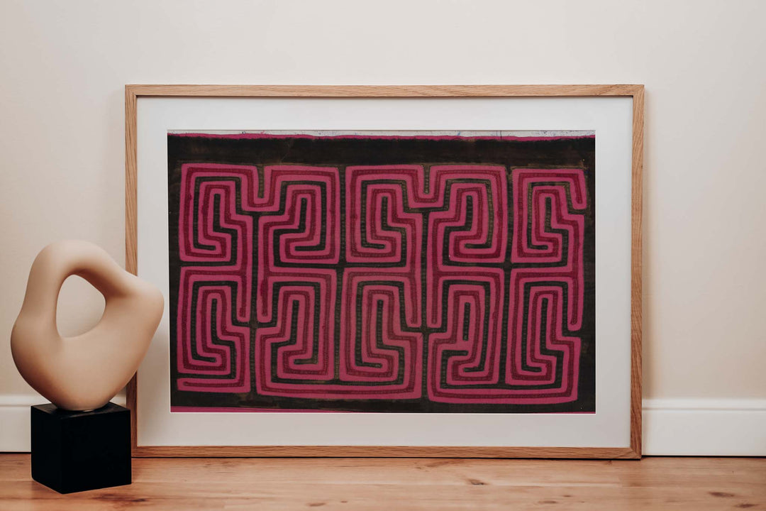 Pink And Black Classic Design Machine Stitch Mola