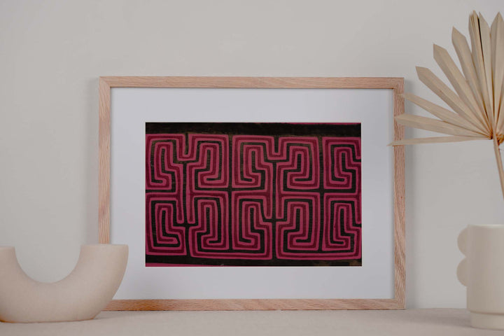 Pink And Black Classic Design Machine Stitch Mola