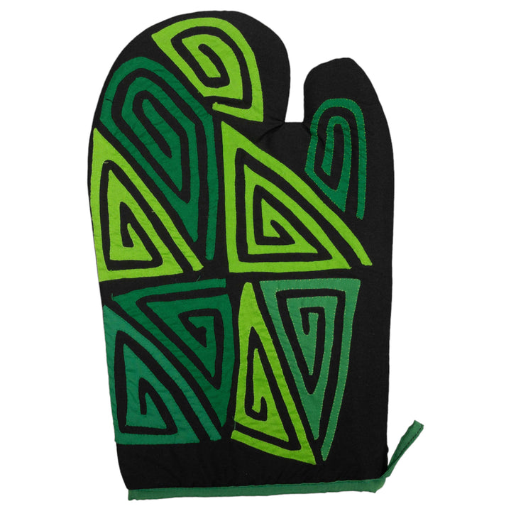 Artisan Panama Mola Green and Lime Oven Mitt