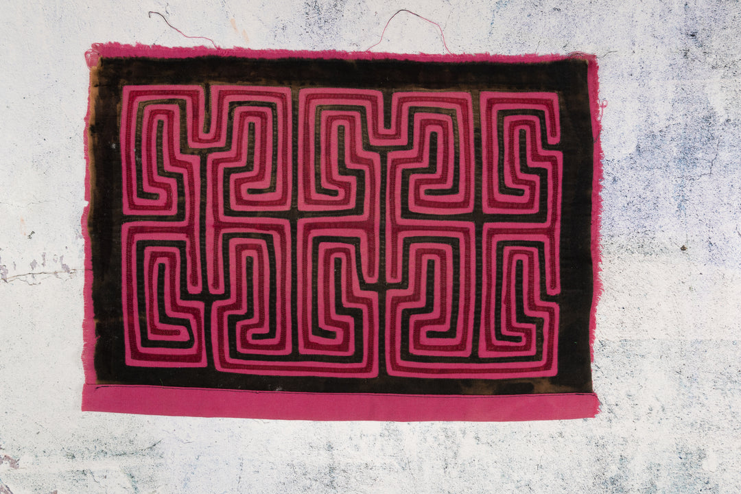 Pink And Black Classic Design Machine Stitch Mola