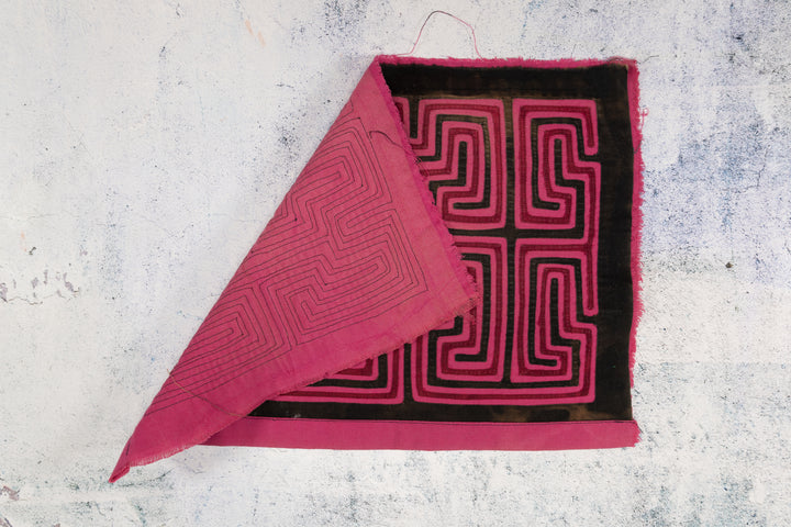 Pink And Black Classic Design Machine Stitch Mola