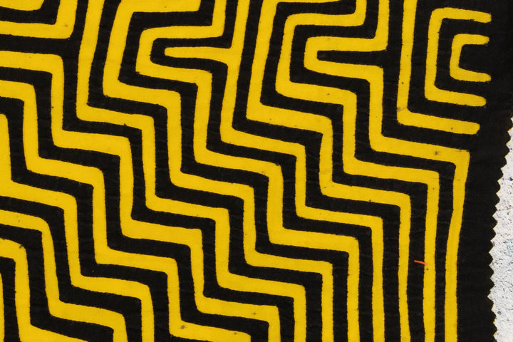 Vintage Black And Yellow Maze Mola