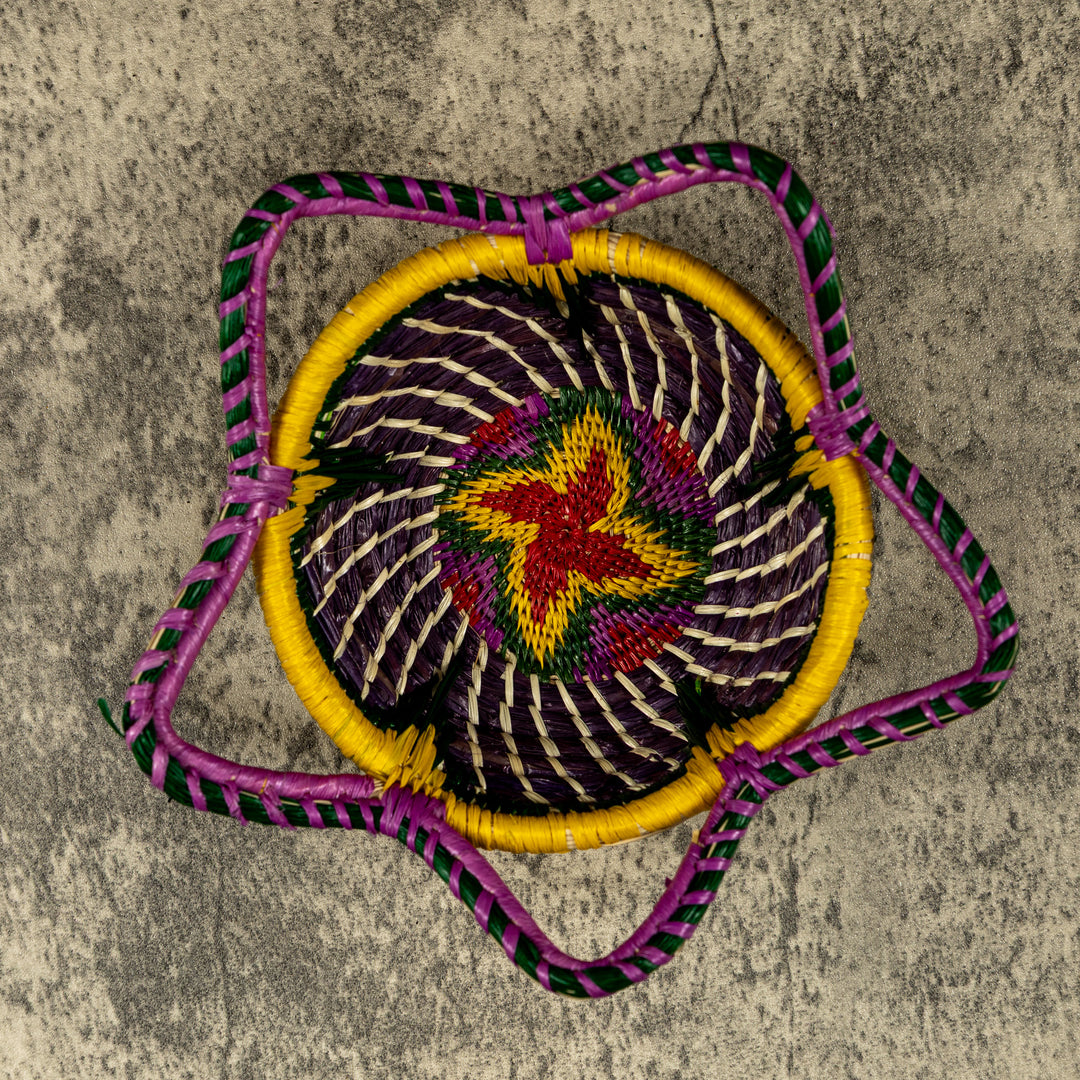 New Design Sun Burst Hand Woven Bowl Basket