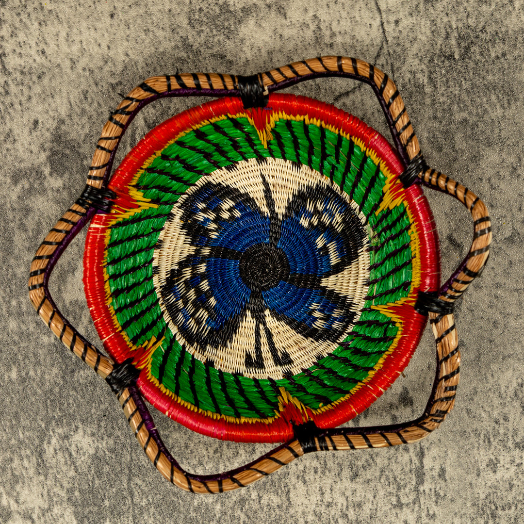 New Design Butterfly Hand Woven Plate Basket