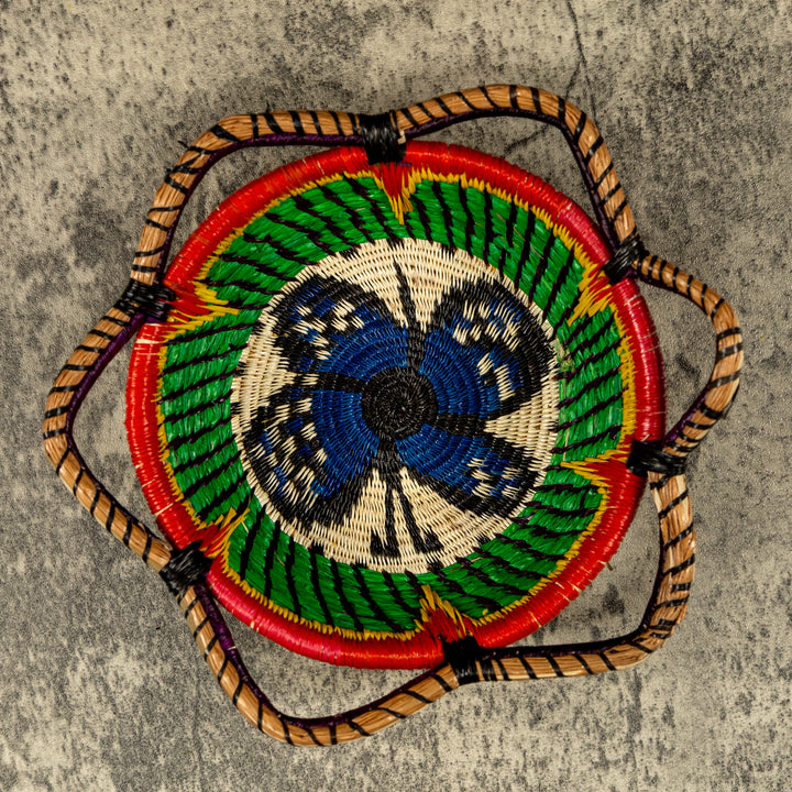 New Design Butterfly Hand Woven Plate Basket