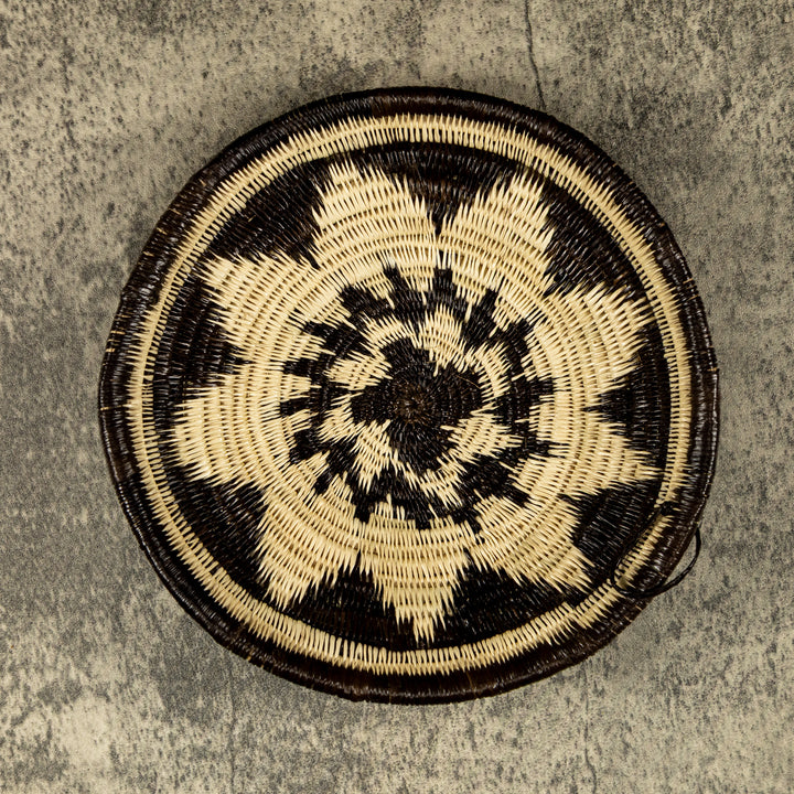 Black And White Hand Woven Plate Basket