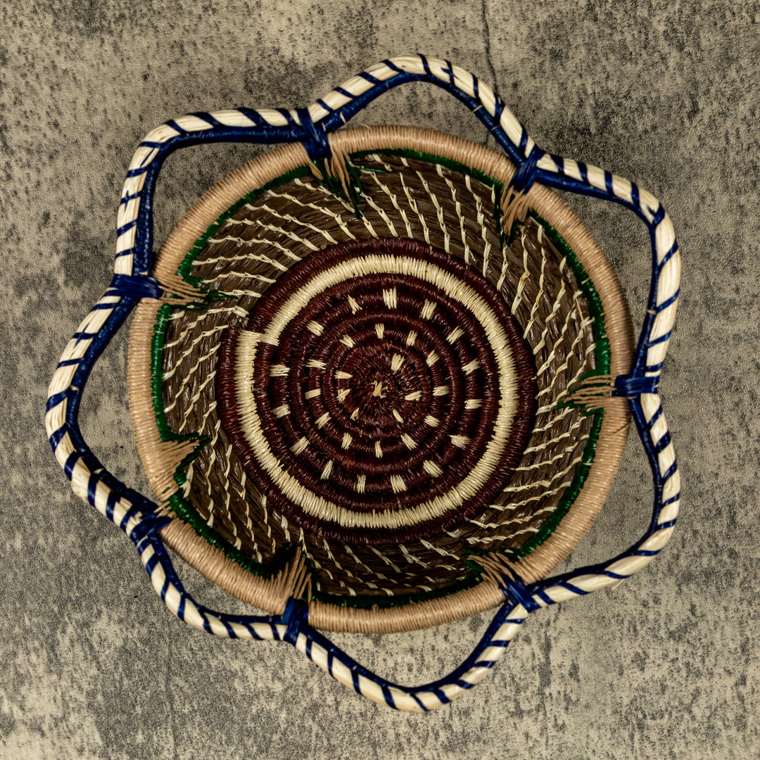 New Design Pokadot Hand Woven Plate Basket