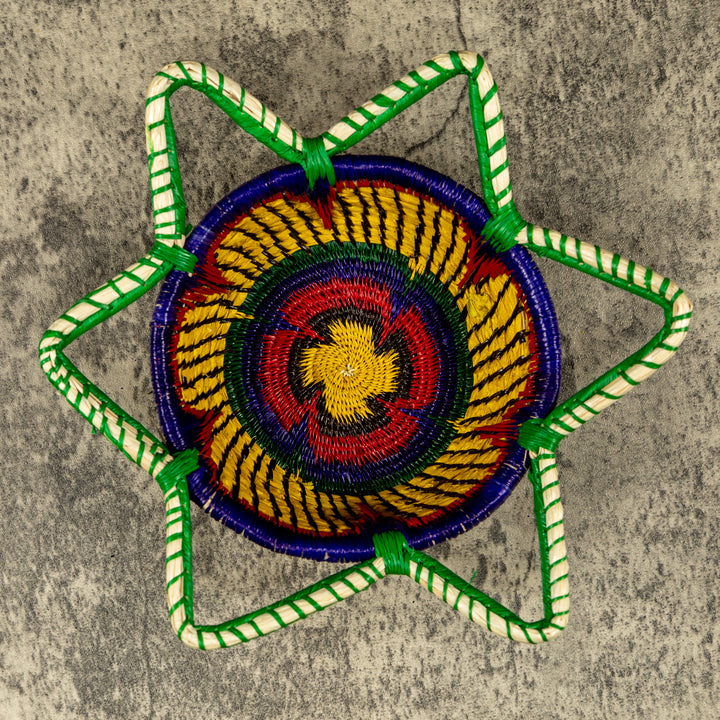 New Design Purple And Gold Hand Woven Plate Basket