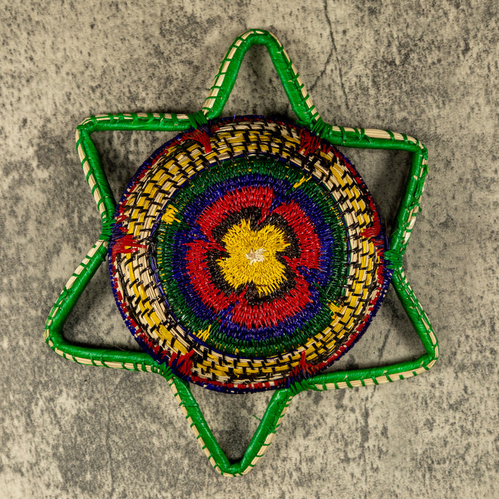 New Design Purple And Gold Hand Woven Plate Basket