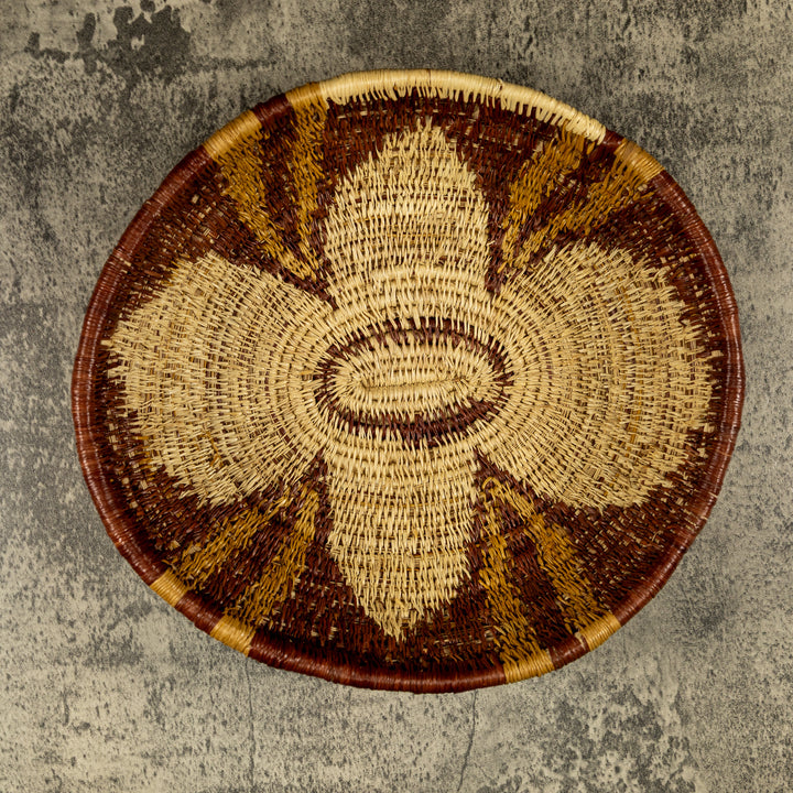 Brown And Gold Hand Woven Bowl Basket