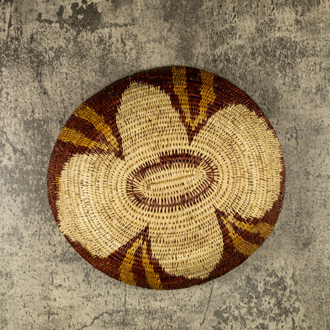 Brown And Gold Hand Woven Bowl Basket
