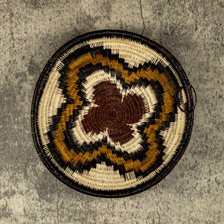 Black Red And Gold Hand Woven Plate Basket