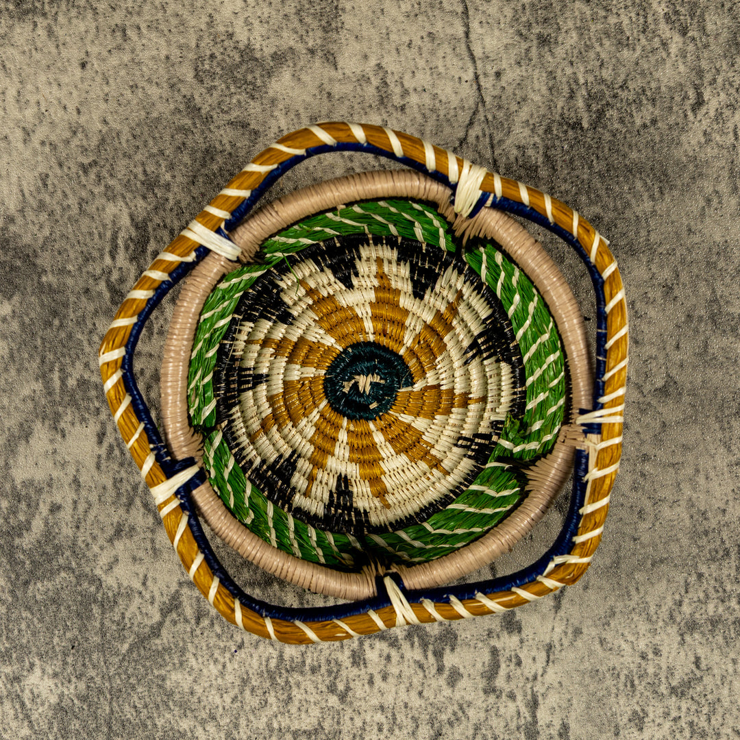 New Design Sun Burst Hand Woven Bowl Basket