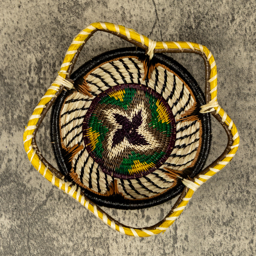 New Design Black Orchid Hand Woven Plate Basket