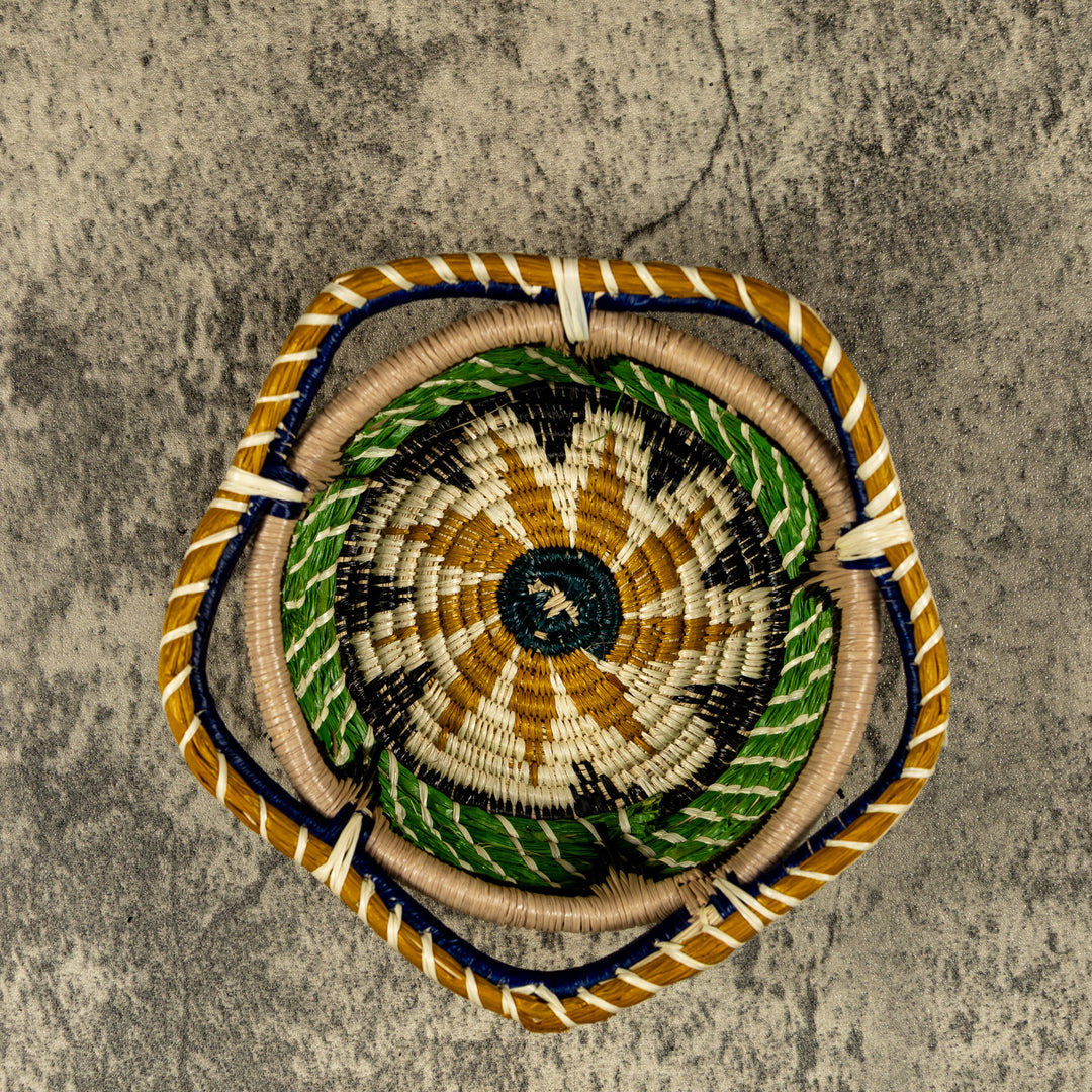 New Design Sun Burst Hand Woven Bowl Basket