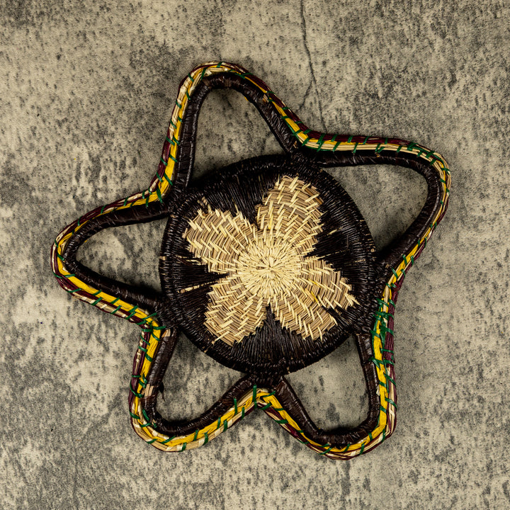 New Design Flower Hand Woven Plate Basket