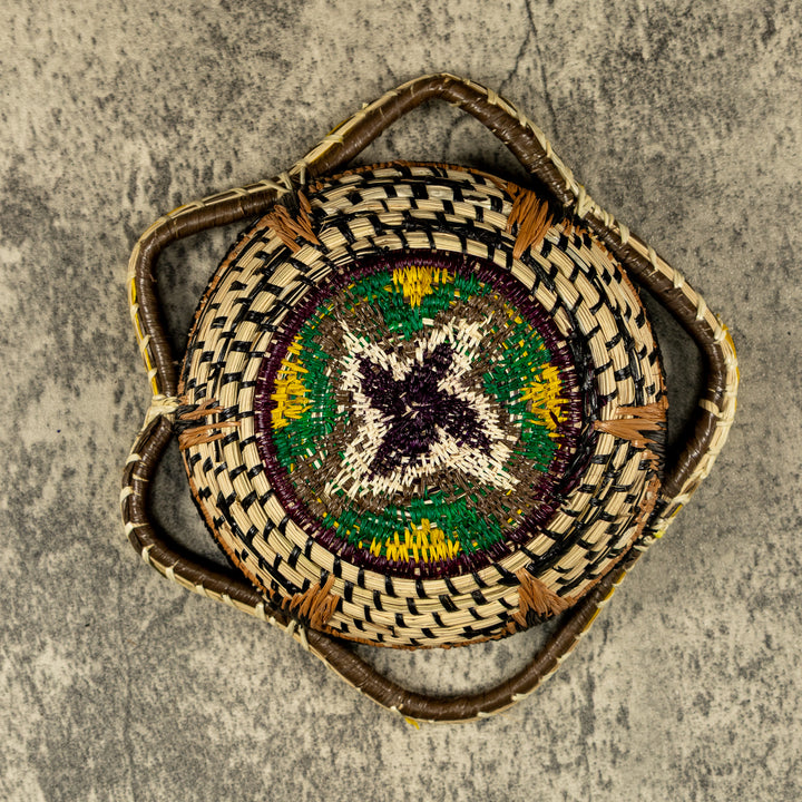 New Design Black Orchid Hand Woven Plate Basket